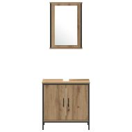 Комплект мебели за баня с рафт 3 pcs Кафяво Инженерно дърво