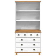 хранилка ASKIM Бяло 91 х 40 х 184 см Масивна борова дървесина