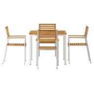 Комплектзахраненевградината 5 pcs Кафяво Масивно акациево дърво