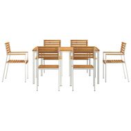 Комплектзахраненевградината 7 pcs Кафяво Масивно акациево дърво