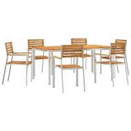 Комплектзахраненевградината 7 pcs Кафяво Масивно акациево дърво