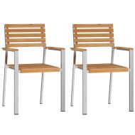 Комплектзахраненевградината 3 pcs Кафяво Масивно тиково дърво