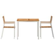 Комплектзахраненевградината 3 pcs Кафяво Масивно тиково дърво