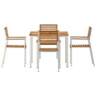 Комплектзахраненевградината 5 pcs Кафяво Масивно тиково дърво