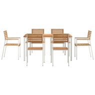 Комплектзахраненевградината 7 pcs Кафяво Масивно тиково дърво