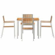 Комплектзахраненевградината Кафяво Масивно тиково дърво