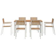 Комплектзахраненевградината Кафяво Масивно тиково дърво