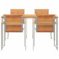 Комплектзахраненевградината 5 pcs Масивно акациево дърво