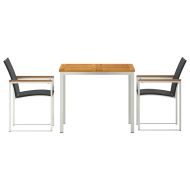 Комплектзахраненевградината 3 pcs Солидно тиково дърво