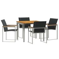 Комплектзахраненевградината 5 pcs Солидно тиково дърво