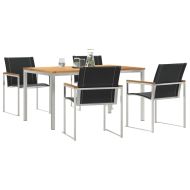 Комплектзахраненевградината 5 pcs Солидно тиково дърво