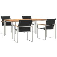 Комплектзахраненевградината 5 pcs Солидно тиково дърво