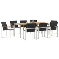 Комплектзахраненевградината 9 pcs Солидно тиково дърво