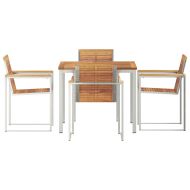 Комплектзахраненевградината 5 pcs Масивно тиково дърво