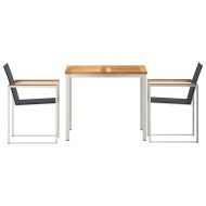 Комплектзахраненевградината 3 pcs Солидно тиково дърво