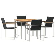 Комплектзахраненевградината 5 pcs Солидно тиково дърво