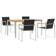 Комплектзахраненевградината 5 pcs Солидно тиково дърво