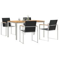 Комплектзахраненевградината 5 pcs Солидно тиково дърво