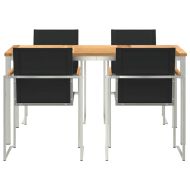 Комплектзахраненевградината 5 pcs Солидно тиково дърво