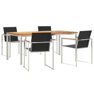 Комплектзахраненевградината 5 pcs Солидно тиково дърво