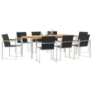 Комплектзахраненевградината 9 pcs Солидно тиково дърво