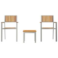 Комплектзахраненевградината 3 pcs Кафяво Солидно акациево дърво