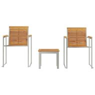 Шезлонгзаслънчевибани 3-човек 3 pcs Кафяво Масивно тиково дърво