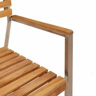 Комплектзахраненевградината 3 pcs Кафяво Солиден тиково дърво