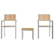 Комплектзахраненевградината 3 pcs Кафяво Солидно тиково дърво