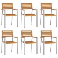 Градинскистол 6 pcs Кафяво 56x54,5x87см Масивно акациево дърво