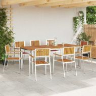 Градинскистол 8 pcs Кафяво 56x54,5x87см Масивно акациево дърво