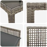 Комплект за хранене в градината 11 pcs Сив Полиратан