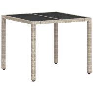 Комплект за хранене в градината 5 pcs Светлосиво Полиратан