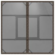 Комплект за хранене в градината 3 pcs Кафяво Полиратан