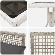 Комплект за хранене в градината 5 pcs Сив Полиратан