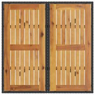 Комплект за хранене в градината 5 pcs Черно Полиратан