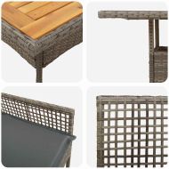 Комплект за хранене в градината 3 pcs Сив Полиратан