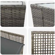 Градински бистро комплект 3 pcs Сив Полиратан