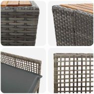 Градински бистро комплект 3 pcs Сив Полиратан