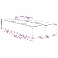 Легло с място за съхранение Циментено сиво 100 x 200 cm