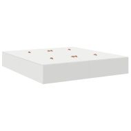 Легло с място за съхранение Бяло 200 x 200 cm Инженерно дърво