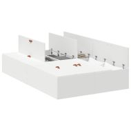 Легло с място за съхранение Бяло 120 x 200 cm Инженерно дърво