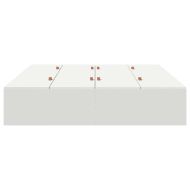 Легло с място за съхранение Бяло 150 x 200 cm Инженерно дърво