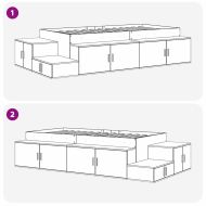 Легло с място за съхранение Бяло 90 cm Инженерно дърво