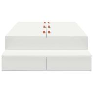 Легло с място за съхранение Бяло 90 cm Инженерно дърво