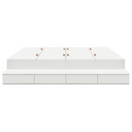 Легло с място за съхранение Бяло 200 cm Инженерно дърво