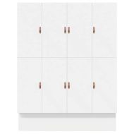 Легло с място за съхранение Бяло 200 cm Инженерно дърво