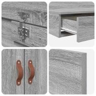 Легло с място за съхранение Сив Сонома 200 cm Инженерно дърво