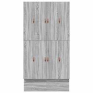 Легло с място за съхранение Сив Сонома 120 cm Инженерно дърво