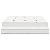 Легло с място за съхранение Бяло 140 cm Инженерно дърво